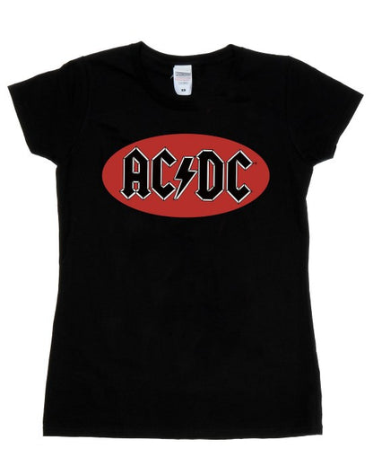 Front - AC/DC Womens/Ladies Red Circle Logo Cotton T-Shirt