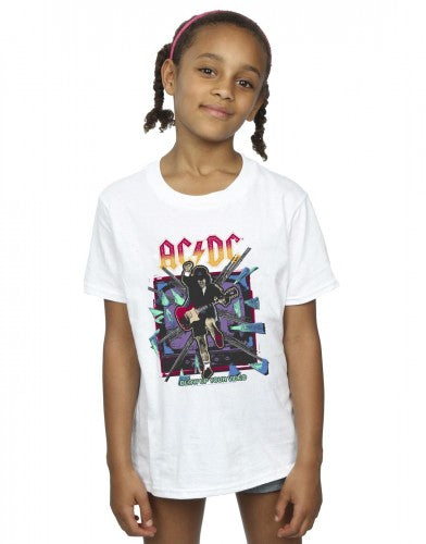 White - Back - ACDC Girls Blow Up Your Video Jump Cotton T-Shirt