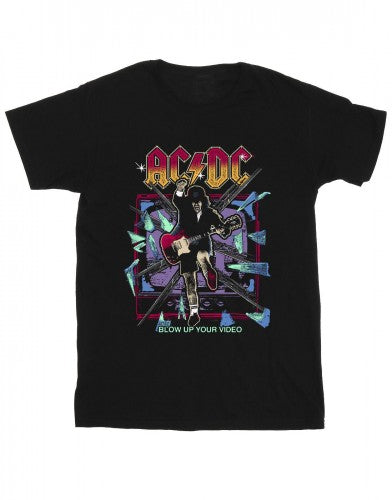 Front - ACDC Girls Blow Up Your Video Jump Cotton T-Shirt