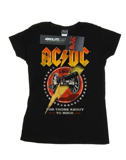 Front - AC/DC Womens/Ladies For Those About To Rock 1981 Cotton T-Shirt