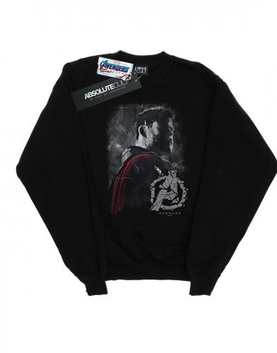 Black - Side - Marvel Mens Avengers Endgame Thor Brushed Cotton Sweatshirt