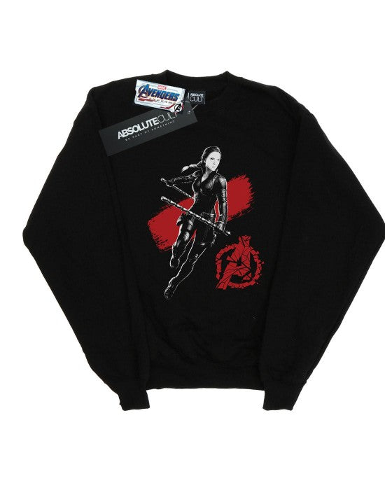Front - Marvel Girls Avengers Endgame Mono Black Widow Sweatshirt
