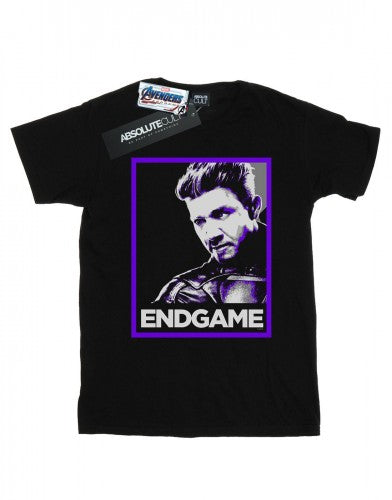 Front - Marvel Girls Avengers Endgame Hawkeye Poster Cotton T-Shirt