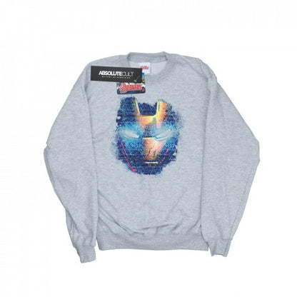 Front - Marvel Womens/Ladies Iron Man Distressed Head Sweatshirt