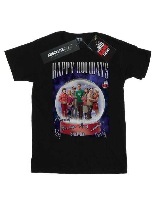 Front - The Big Bang Theory Womens/Ladies Happy Holidays Cotton Boyfriend T-Shirt