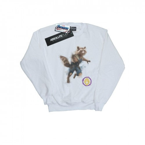 Front - Marvel Girls Avengers Endgame Painted Rocket Sweatshirt