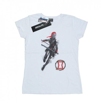 Front - Marvel Womens/Ladies Avengers Endgame Painted Black Widow Cotton T-Shirt