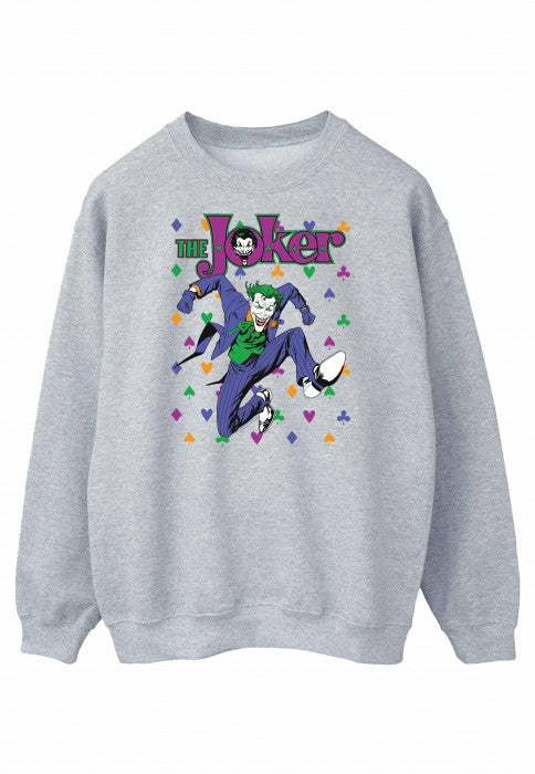 Front - DC Comics Mens Batman Joker Cards Jump Cotton Sweatshirt