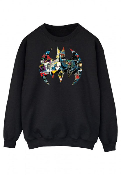 Front - DC Comics Mens Batman Comic Book Logo Cotton Sweatshirt