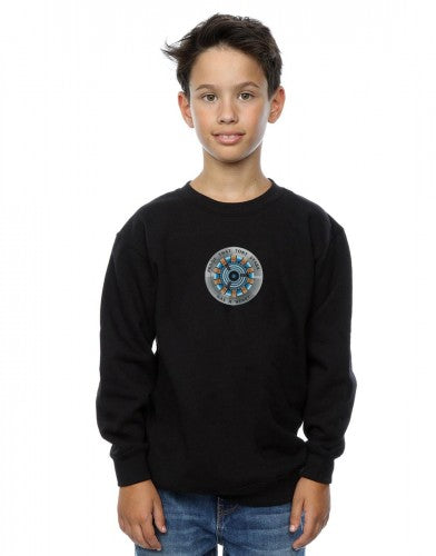 Black - Back - Marvel Boys Avengers Endgame Tony Stark Heart Sweatshirt