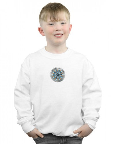 White - Back - Marvel Boys Avengers Endgame Tony Stark Heart Sweatshirt