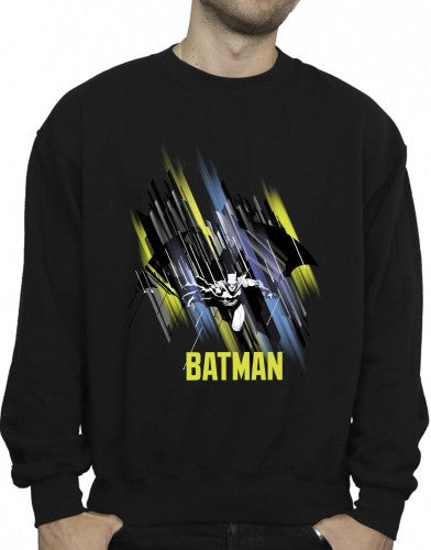 Black - Side - DC Comics Mens Batman Flying Batman Cotton Sweatshirt