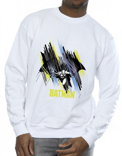 White - Side - DC Comics Mens Batman Flying Batman Cotton Sweatshirt