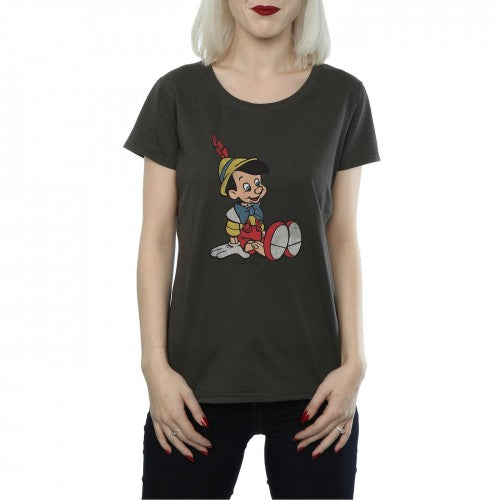 Light Graphite - Side - Pinocchio Womens-Ladies Classic Heather T-Shirt