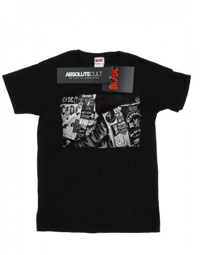Front - AC/DC Womens/Ladies Badges And Posters Collection Cotton Boyfriend T-Shirt