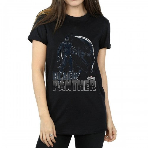 Front - Avengers Infinity War Womens/Ladies Black Panther Cotton Boyfriend T-Shirt