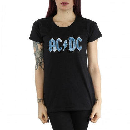 Front - AC/DC Womens/Ladies Ice Logo Cotton T-Shirt
