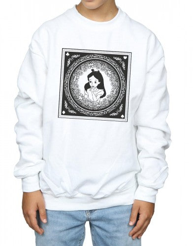 White - Side - Disney Boys Alice In Wonderland Box Sweatshirt