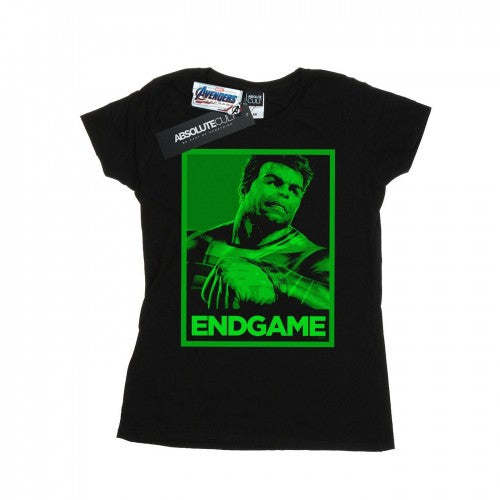 Front - Marvel Womens/Ladies Avengers Endgame Hulk Poster Cotton T-Shirt