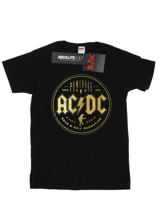 Front - AC/DC Womens/Ladies Rock N Roll Damnation Cotton Boyfriend T-Shirt