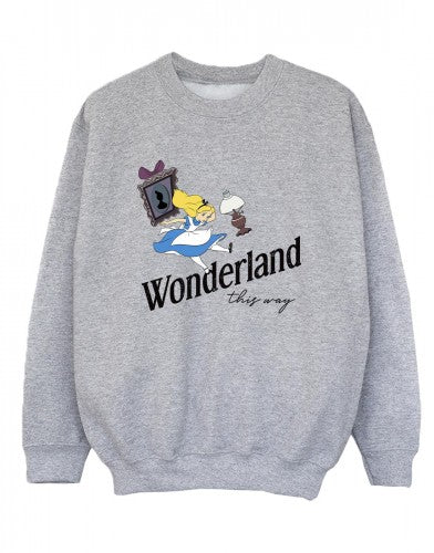 Front - Disney Boys Alice In Wonderland This Way Sweatshirt
