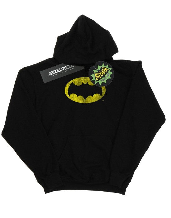 Front - DC Comics Mens Batman TV Series Distressed Logo Hoodie