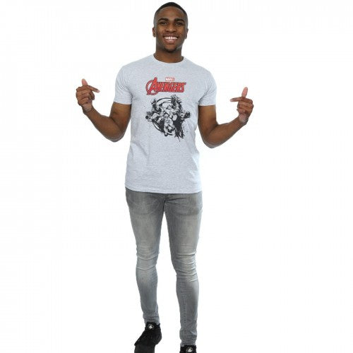 Heather Grey - Lifestyle - Marvel Mens Avengers Team Burst T-Shirt