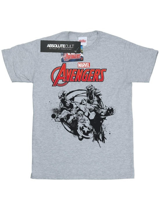 Front - Marvel Mens Avengers Team Burst T-Shirt