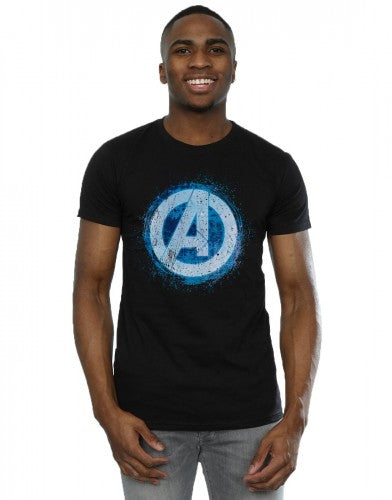 Black - Back - Marvel Mens Avengers Glowing Logo T-Shirt