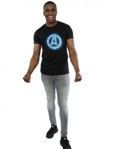 Black - Lifestyle - Marvel Mens Avengers Glowing Logo T-Shirt