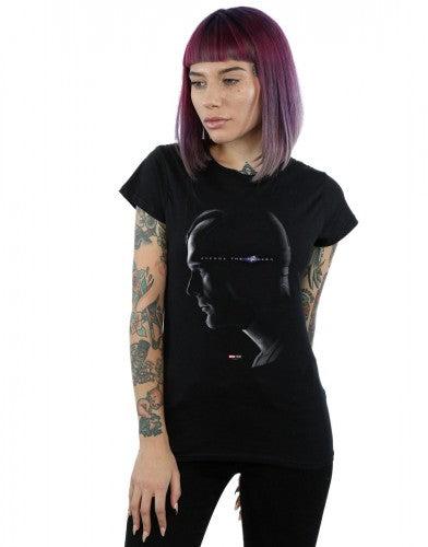 Black - Back - Marvel Womens-Ladies Avengers Endgame Avenge The Fallen Vision Cotton T-Shirt