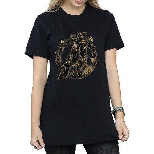 Front - Avengers Infinity War Womens/Ladies Logo Cotton Boyfriend T-Shirt