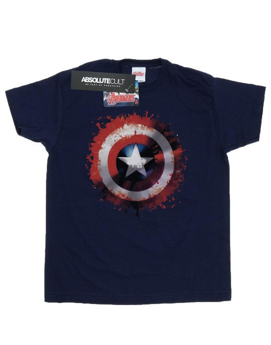 Front - Marvel Mens Avengers Captain America Art Shield T-Shirt