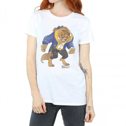 Front - Beauty And The Beast Womens/Ladies Classic Cotton Boyfriend T-Shirt