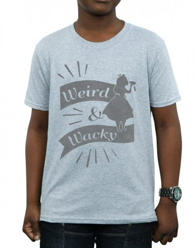 Sports Grey - Side - Disney Boys Alice In Wonderland Weird And Wacky T-Shirt