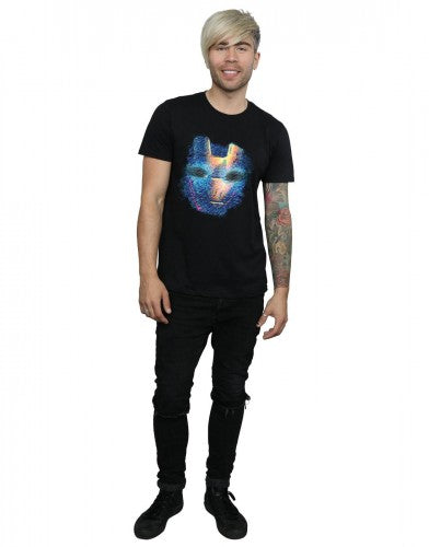 Black - Lifestyle - Marvel Mens Iron Man Distressed Head T-Shirt