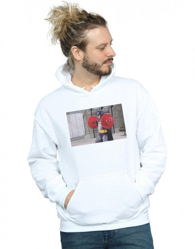White - Back - DC Comics Mens Batman TV Series Bat Gains Hoodie