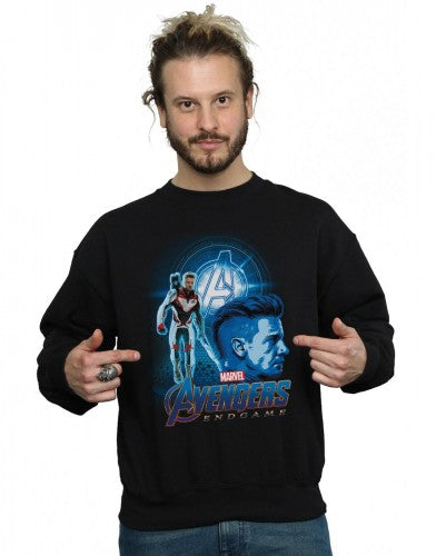 Black - Back - Marvel Mens Avengers Endgame Hawkeye Team Suit Cotton Sweatshirt