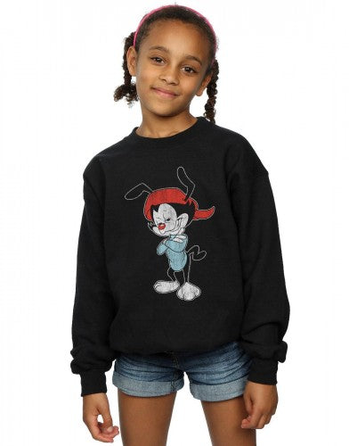 Black - Back - Animaniacs Girls Wakko Classic Pose Sweatshirt