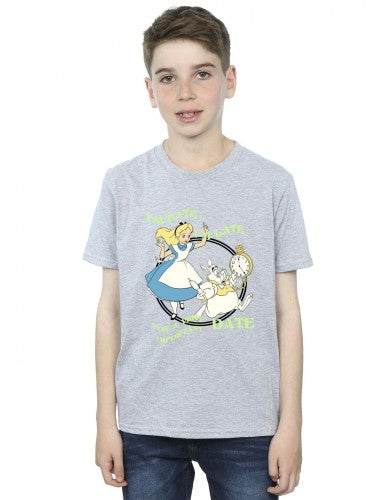 Sports Grey - Back - Disney Boys Alice In Wonderland I´m Late T-Shirt