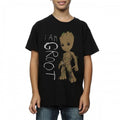 Front - Guardians Of The Galaxy Boys I Am Groot Scribble Cotton T-Shirt