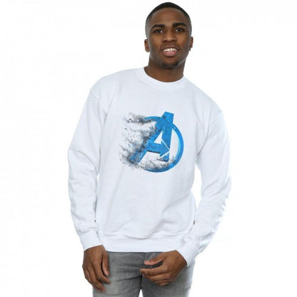 White - Back - Marvel Mens Avengers Endgame Dusted Logo Cotton Sweatshirt