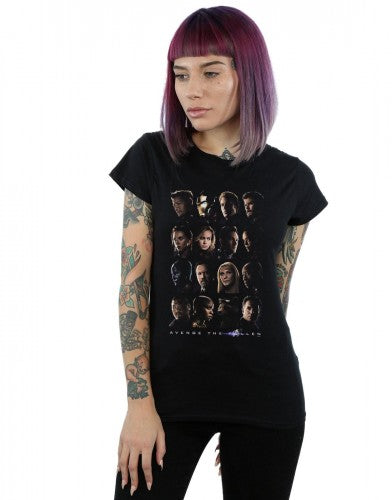 Black - Back - Marvel Womens-Ladies Avengers Endgame We Avenge The Fallen Cotton T-Shirt
