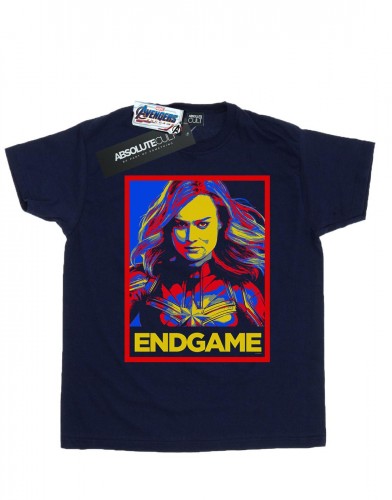 Front - Marvel Womens/Ladies Avengers Endgame Captain Marvel Poster Cotton Boyfriend T-Shirt