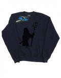 Front - DC Comics Boys Aquaman Mono Silhouette Sweatshirt