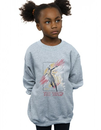 Sports Grey - Back - Marvel Girls Ant-Man And The Wasp Framed Wasp Sweatshirt