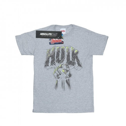 Front - Marvel Mens Hulk Punch Logo T-Shirt