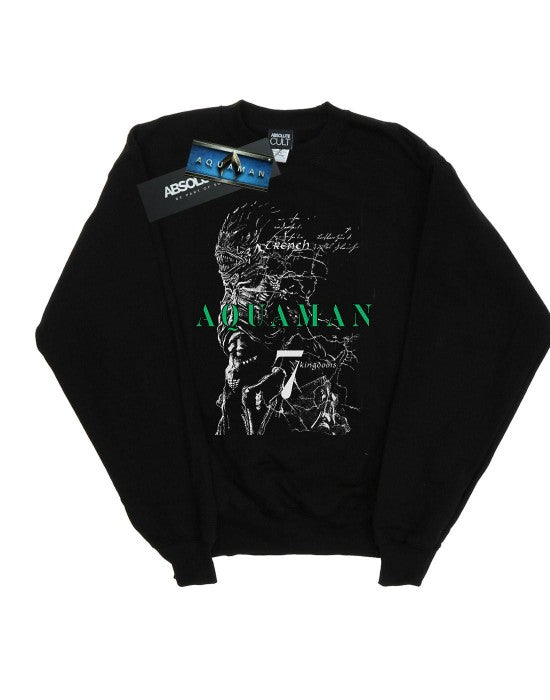 Front - DC Comics Boys Aquaman The Trench Sketch Sweatshirt