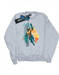 Front - DC Comics Boys Aquaman Tropical Icon Sweatshirt