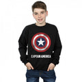 Black - Back - Captain America Boys Shield Sweatshirt
